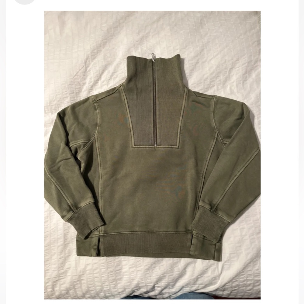 Alex Mill Women’s Crosby Half Zip Pullover (size XS, green, NWT).